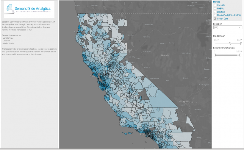 California Electric Vehicle Granular Maps Demand Side